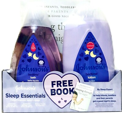 Johnson's Sleep Essentials Bedtime Bath & Lotion & Sleep Through The Night Book