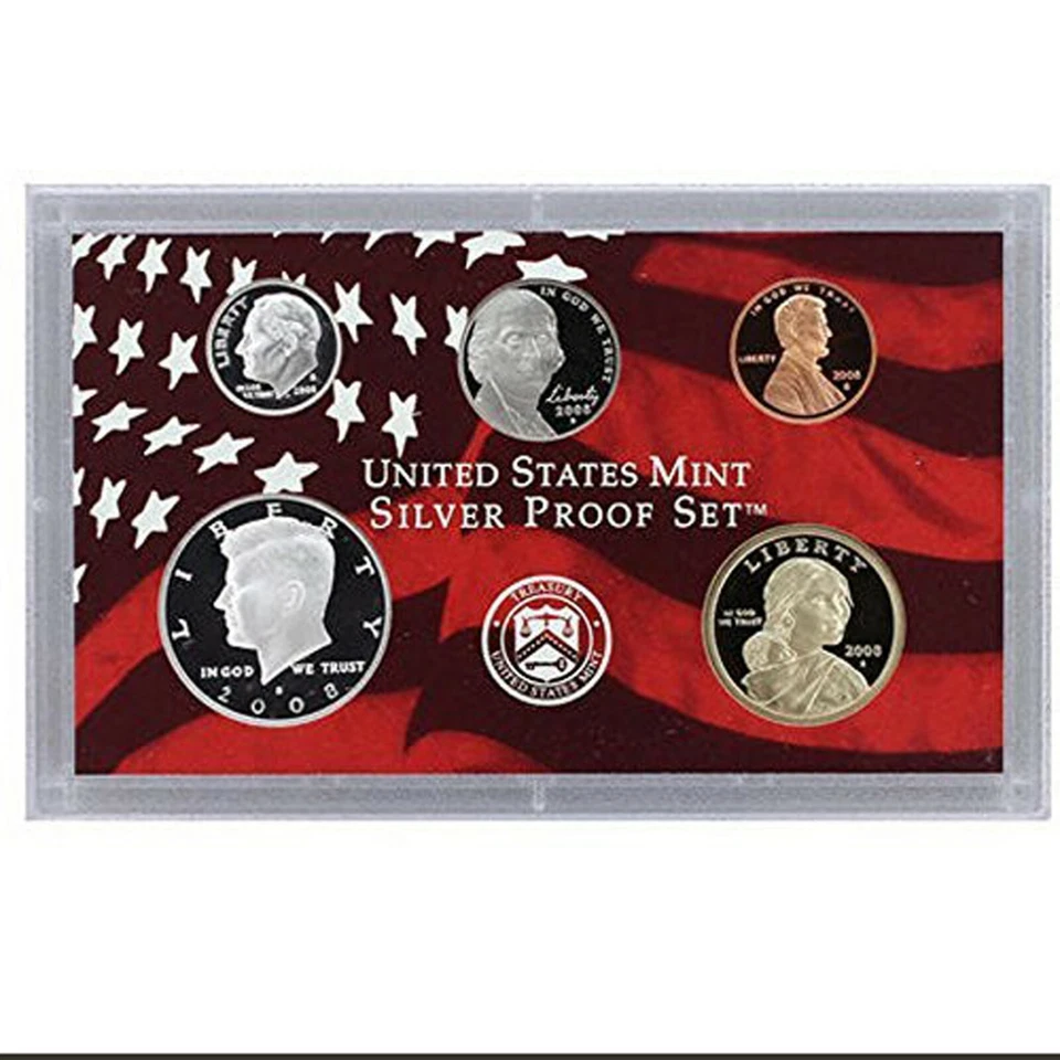 2008 S United States Mint ANNUAL 14 Coin SILVER Proof Set - Image 2 of 4