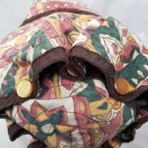 Vintage Hair Bonnet Sun Hat Prairie Pioneer Woman Floral Geometric Pattern - 第 5/13 張圖片