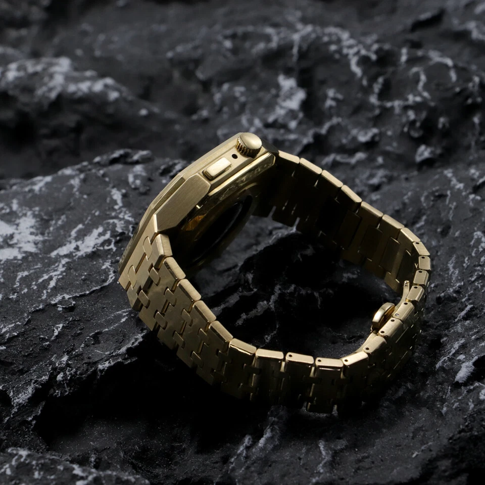 Stainless Steel Case Metal Band For Apple Watch Mod Kit 9/8/7/6/5/4 44mm 45mm - Image 4 of 4