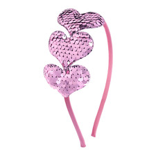 Valentine'S Day Heart Headband Sequin Love Hair Band Hoop Glitter Heart Shaped H