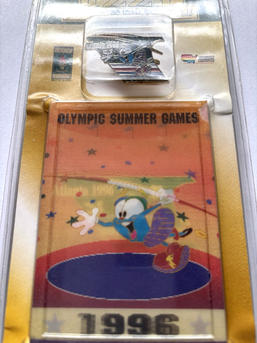 Olympische Spiele 1996 JAVELIN Izzy konkurriert um die goldene Pin & Karte NEU - Bild 2 von 4