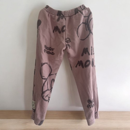 ZARA Mickey Mouse Light Pink Dusty Rose Colored Sweat Pants Size 8 Girls Kids - Picture 3 of 3