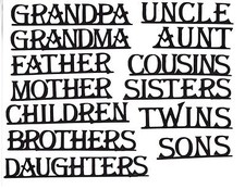 Word Die Cuts, 2 pc, - You choose word s - Mother, Father, Scrapbooking, Card