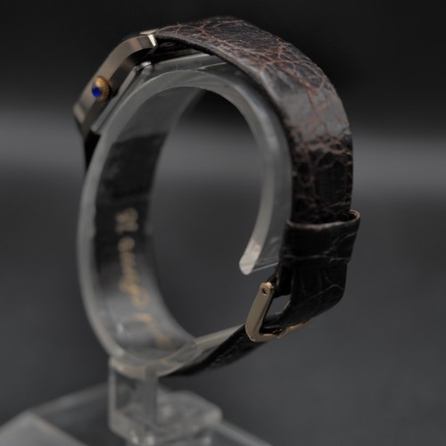 Orologio Waltham Dynax Quarzo Tank Quadrante Oro Corona Zaffiro Cinturino Pelle - Foto 4 di 9