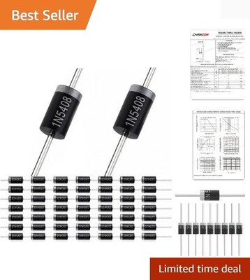 Pack of 50 Pieces Rectifier Diode 3A 1000V DO-201AD DO-27 Axial 5408 IN5408 3...