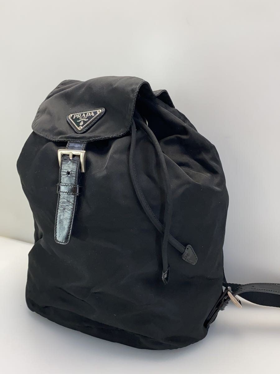 PRADA Backpack 90s-00s Nylon V135 Drawstring Triangle Logo Used image 2