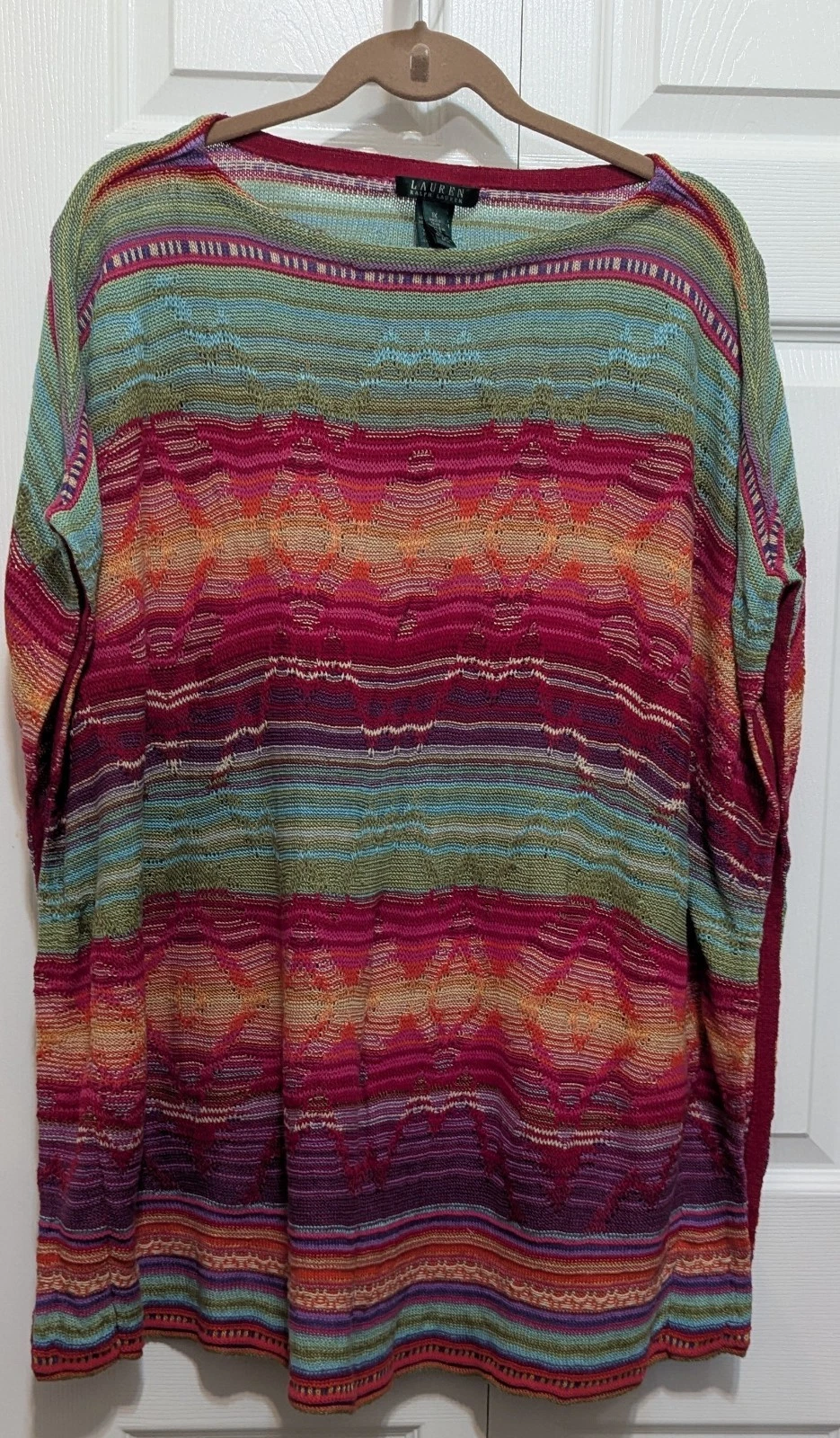 Ralph Lauren Colorful Knit Poncho Size 1x