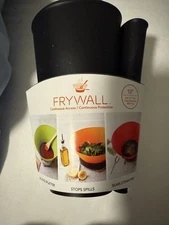 NEW 10” Black Silicone FryWall Spills Splatter Guard Protection BPA Free