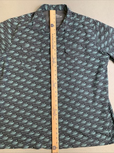 Croft Barrow Shirt Men’s Size 2XLarge Gray Fishing Pole & Nets Quick Dry Vented - Picture 7 of 22