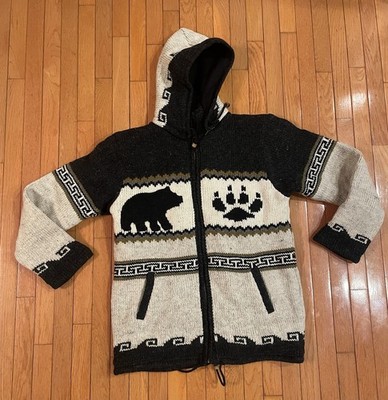 Rocky Mountain Outfitters Wool Knit Bear Zip Hoodie Jacket Size XXL Heavy Duty