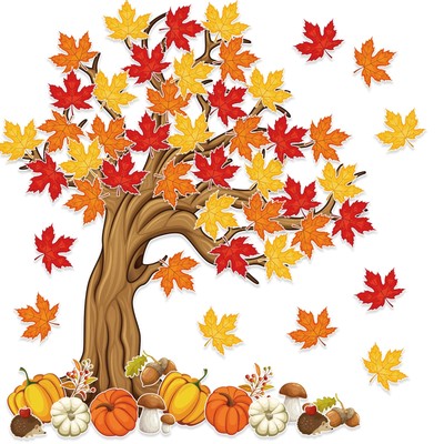 4Ft Big Tree Bulletin Board Set Spring Fall Summer Tree Bulletin Board Decora...