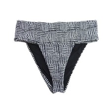 NWT Aerie Jacquard High Cut Cheeky Bikini Bottom Women's True Black
