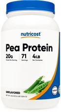 Nutricost Pea Protein Powder (4 LBS) Unflavored - 20g of Vegan Pea Protein