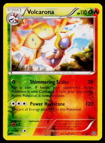 Pokemon Volcarona Rare Reverse Holofoil XY Steam Siege 15/114 MP 2016