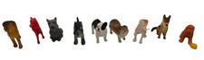 Miniature Dog Figure Toys 10 Various Breeds Plastic Collectibles Bulldog Scottie