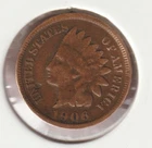 US Rare Old West 1906 Indian Head Penny Coin American Collection Shield Cent USA