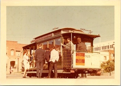 People getting on the Cable Car in San Francisco, CA Found Photo V1642