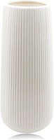 Keramik Vase Weiß 20Cm Hoch Gerippt Blumenvase FüR Pampasgras Deko Wohnzimmer