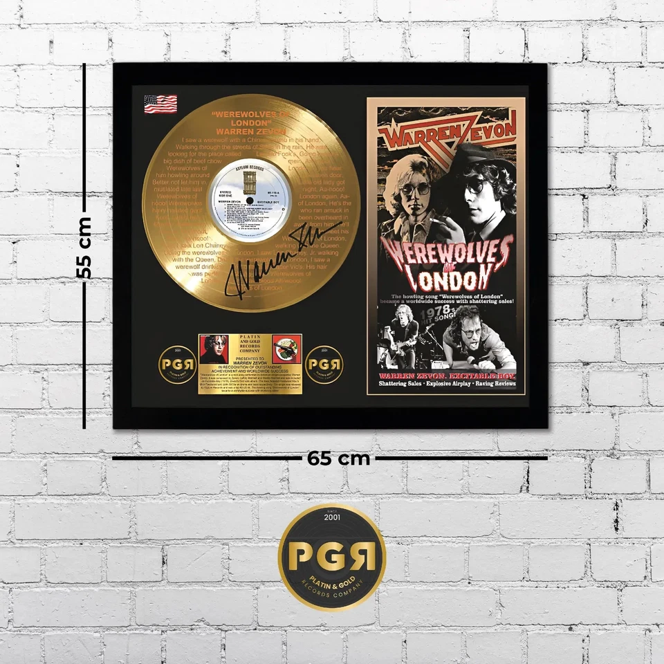 Vinilo LP chapado en oro - Warren Zevon - Regalo de música de recuerdos | PGR Foto 2 de 4