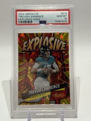 2022 Panini Absolute Football Trevor Lawrence Explosive Gold /10 PSA 10 Gem Mint