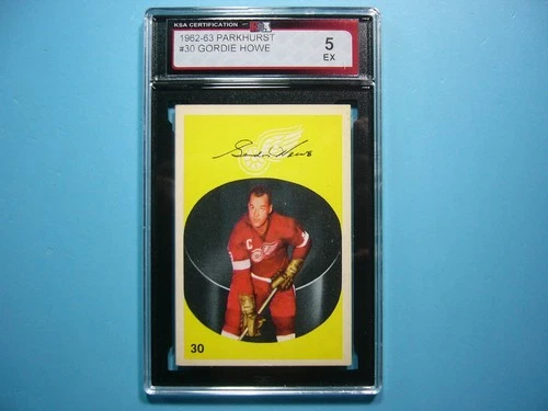 1962/63 PARKHURST NHL HOCKEY CARD #30 GORDIE HOWE KSA 5 EX SHARP 62/63 PARKIE