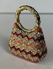 Keren Kopal Peachy Hand Bag - Trinket Box, Gold Plated, Crystals