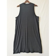 Old Navy Womens Size XXL Black Ribbed Mock Neck Sleeveless Midi Shift Dress NWT