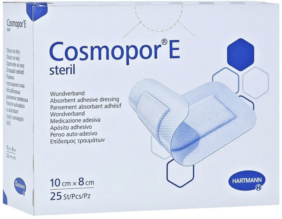 Hartmann Cosmopor E vendaje para heridas, estéril, autoadhesivo, 10 x 8 cm, 25 uds.