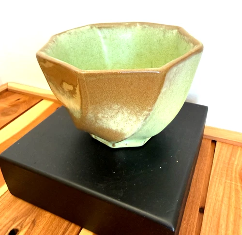 Vintage Frankoma Green Brown Small Planter Bowl FP 178