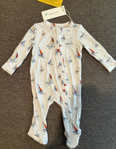 Neu mit Etikett Angel Dear Segelboot-Footie Bambus Größe 0-3 Monate