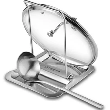 Foldable Stainless Steel Pot Lid Rest, Ladle Holder, Kitchen Organizer Stand