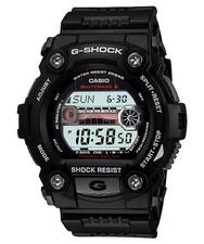 Casio GW7900-1, G-Shock 200 Meter WR Solar Atomic Watch, Black Resin, 5 Alarms