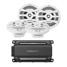 Kenwood KAC-M5024BT 300W Bluetooth Marine Amp Package with pair of 6.5" Coaxial