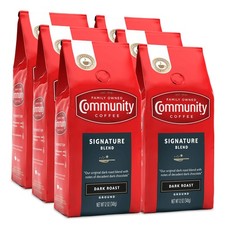 (6 pack) Community Coffee Signature Blend Premium Ground, Dark Roast, 12 Oz Bag