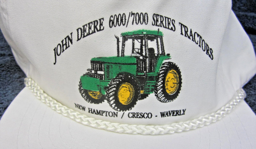 NEW Vtg JOHN DEERE Waverly Dealer HAT 6000 7000 Tractor CAP Snapback Trucker NOS - Picture 2 of 4