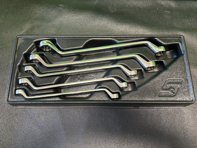 #ad snap on tools USA 5 pc 12 Point Metric 60° Deep Offset Box Wrench Set XOM605 $250.00