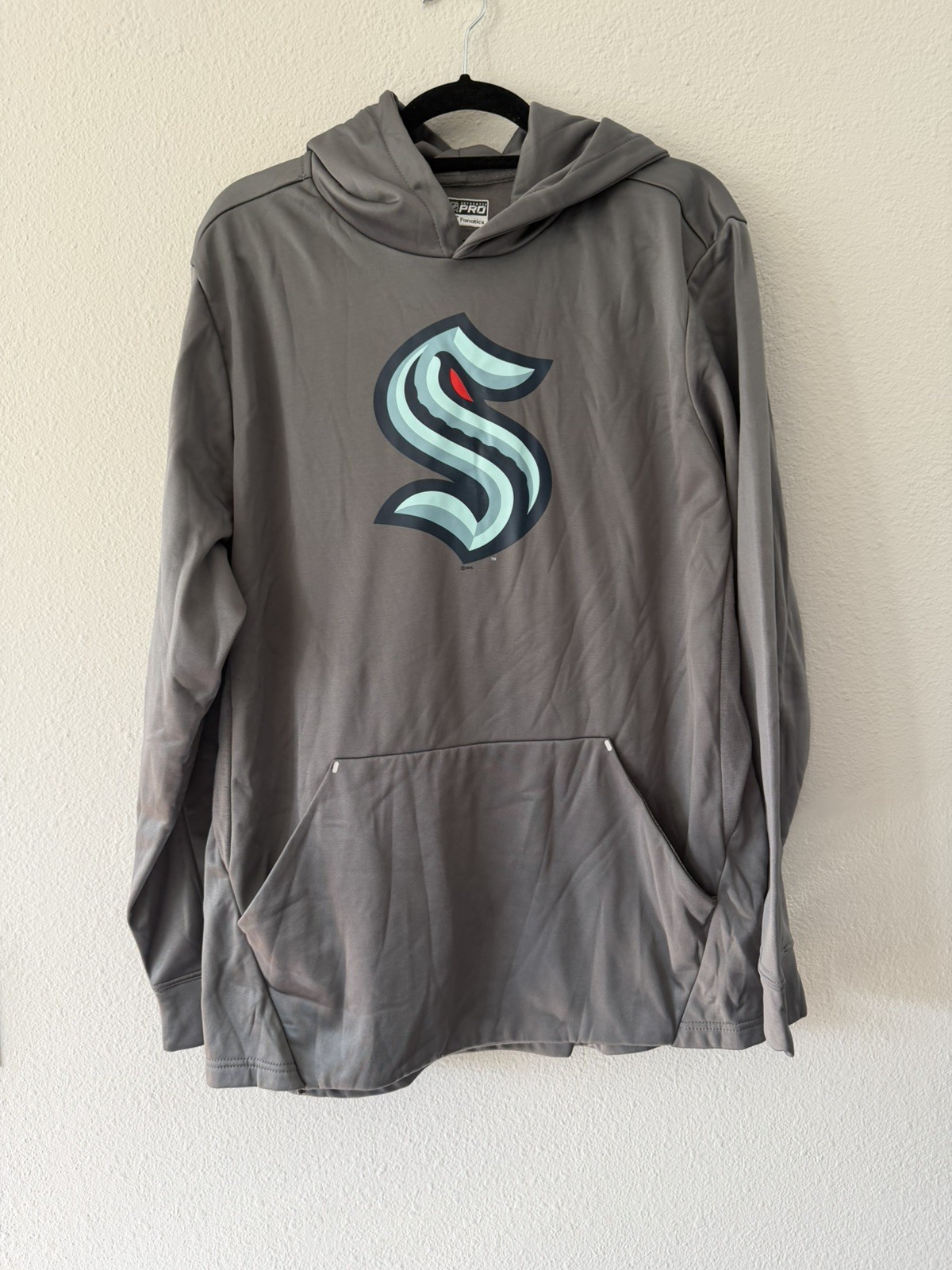 Fanatics Seattle Kraken Authentic Pro Hoodie Gray Men’s Size Large NWOT
