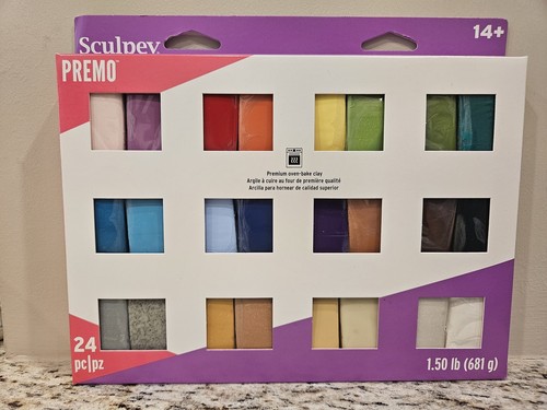 Sculpey Premo Premium Oven Bake Polymer Clay 24 Color Multi-Pack Set