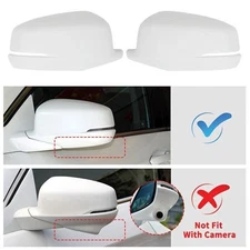 2X White Mirror Cover Cap Assembly w/ Turn Signal Cut For Honda Accord 2014-2017