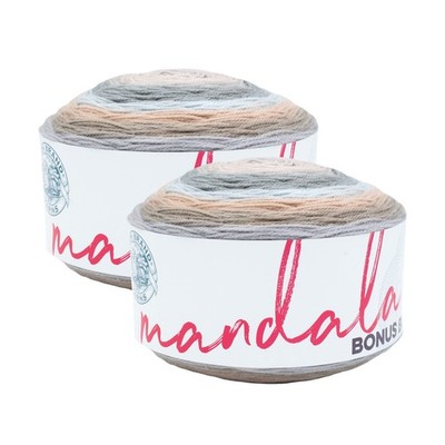 (2 Cakes) Lion Brand Yarn 125-262E Mandala Bonus Bundle Yarn, Chewy