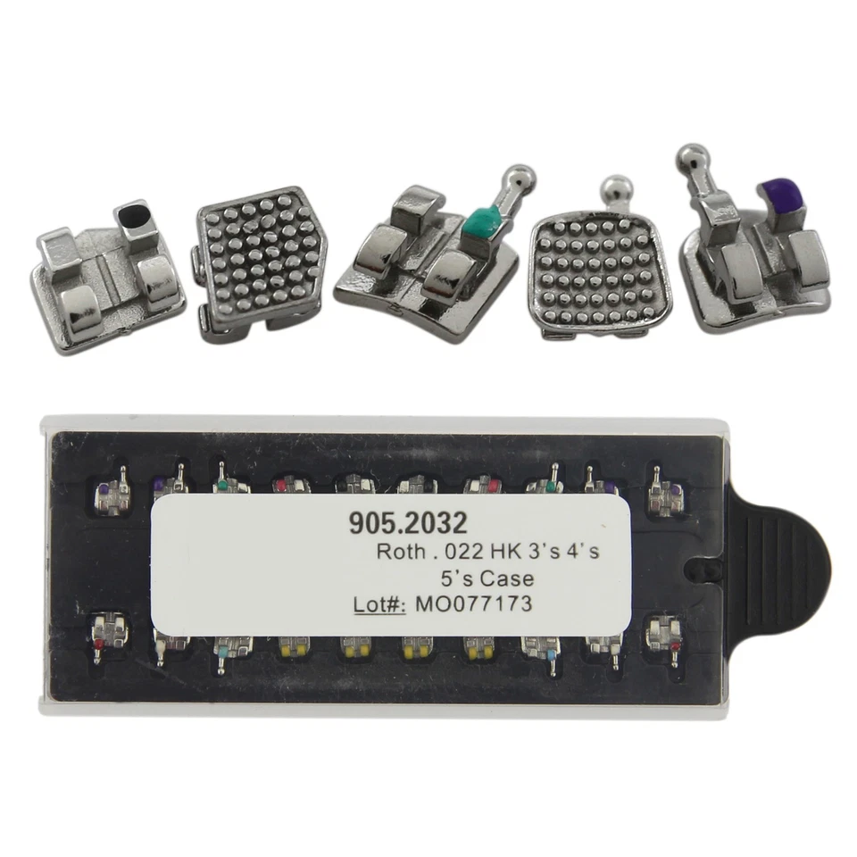 MIM MINI Orthodontic Brackets Dental MBT Roth 022 345w/h Hooks OC Metal Braces - Image 3 of 4