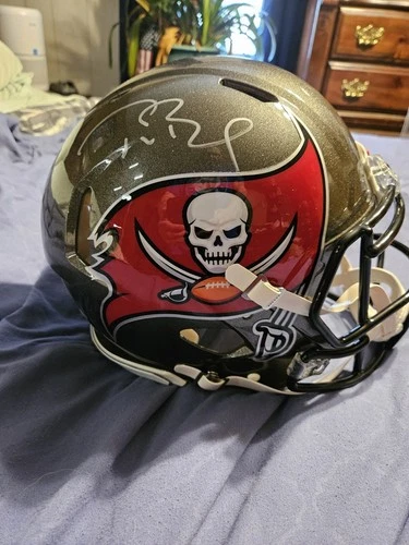 Tom Brady Tampa Bay Buccaneers Autographed Full Size Helmet - Fanatics COA