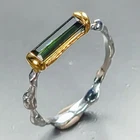 Unique Design Natural Tourmaline Ring 925 Sterling Silver Size 7.75 /R466371