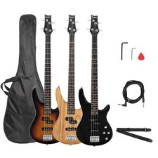 Glarry Electric Guitar Bass Set Right Handed School Student With Bag 24 Frets