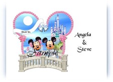 100 Personalized Disney Mickey and Minnie Ears Balcony Wedding Thank You Cards