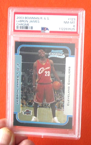 2003 Bowman R & S LeBron James #123 RC Rookie Chrome PSA 8 NM Excellent