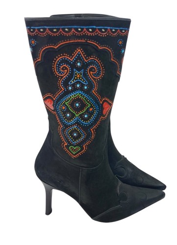 Lucchese Charlie 1 Horse Womens Boots Size 6B Black Western Cowgirl Festival - Picture 5 of 19