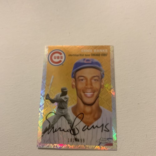 2023 Topps cromo platino aniversario - refractor Topps #445 Ernie Banks/499 - Imagen 3 de 6