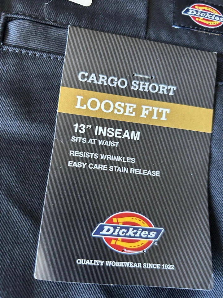 Dickies Cargo Black Loose Fit Shorts 13 Inch Inseam 32 In Waist New Lot Of 2 Foto 4 de 4